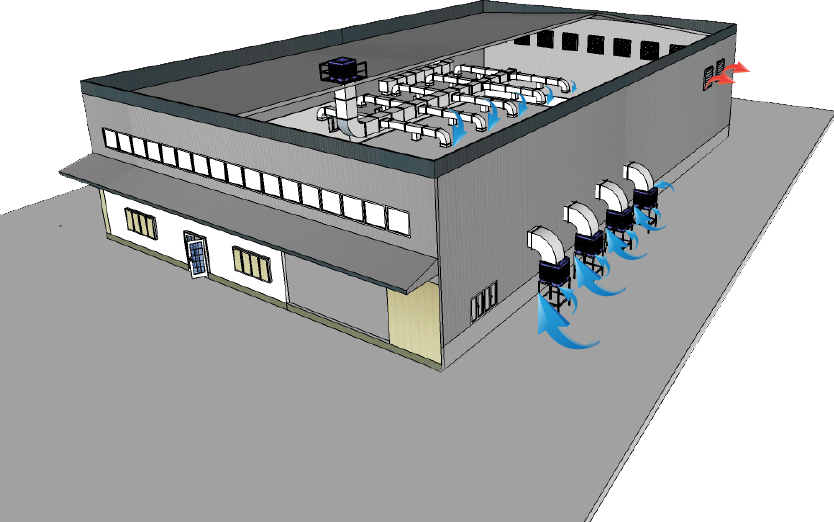 ระบบอีแวป (Evaporative cooling system) มีประสิทธิภาพสูงในการลดอุณหภูมิ ประหยัดพลังงาน เมื่อเปรียบเทียบระบบปรับอากาศทั่วไป ระบบอีแว๊ปค่าใช้จ่ายในการบำรุงรักษาต่ำ สามารถใช้งานทั้งในอาคารปิด และพื้นที่โล่งกลางแจ้ง